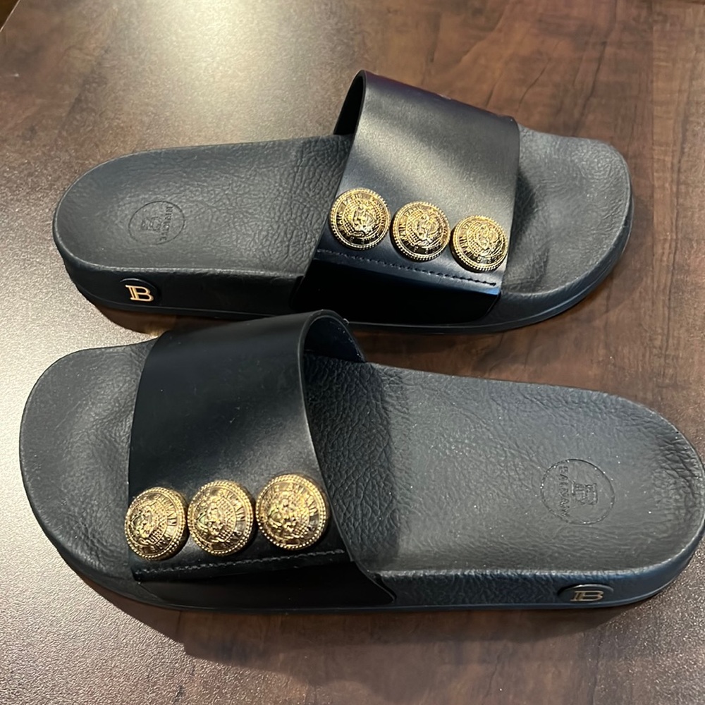 Balmain Slides rubber sole, black, size 38